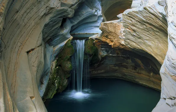 Скалы, водопад, Австралия, Океания, Karijini national park