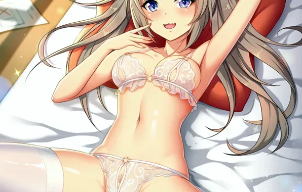 Girl, sexy, lingerie, pantsu, bra, cleavage, panties, thighhighs