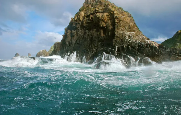 Картинка море, волны, шторм, скалы, Австралия