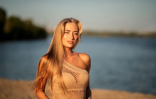 Девушка, милая, модель, Часы, блондинка, Обои, Портрет, красивая