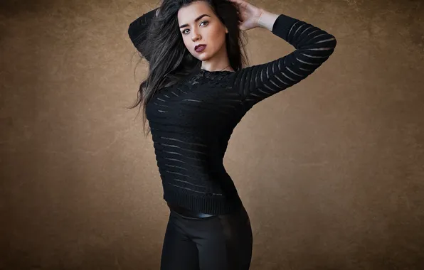 Взгляд, секси, поза, фон, модель, портрет, руки, макияж