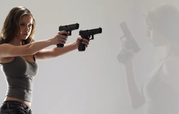 Девушка, Оружие, Актриса, Glock, Пистолеты, Summer Glau, Terminator The Sara Connor Chronicles