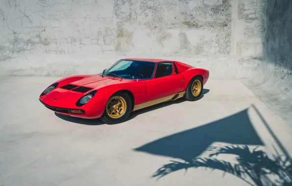 Red, supercar, classic, legend, LAMBORGHINI, 1972, MIURA
