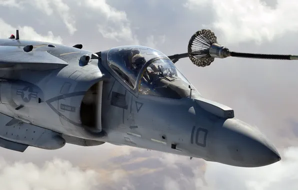 Оружие, самолёт, Harrier, дозаправка в воздухе, AV-8B
