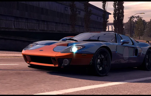 Картинка город, гонка, классика, Ford GT40, Need for Speed Undercover