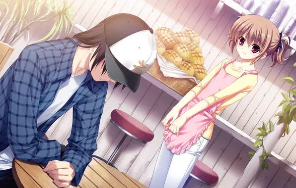 Девочка, кафе, парень, Grisaia no Kajitsu