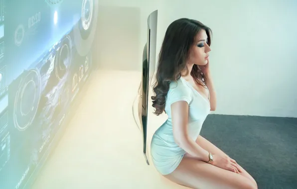 Девушка, поза, азиатка