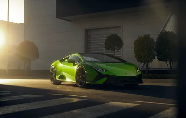 Картинка green, Lamborghini, light, supercar, lambo, shadows, Huracan, Lamborghini Huracan Tecnica