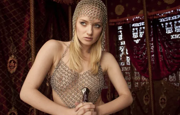 Грудь, модель, воин, рыцарь, кольчуга, tatiana, titania lynn
