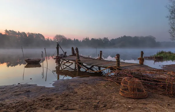 Туман, река, утро