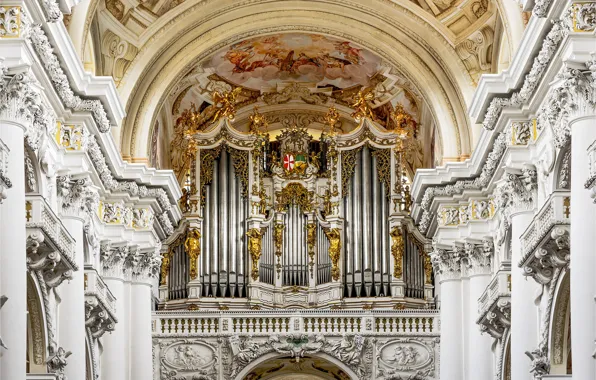 Картинка Австрия, церковь, собор, религия, орган, аббатство святого Флориана