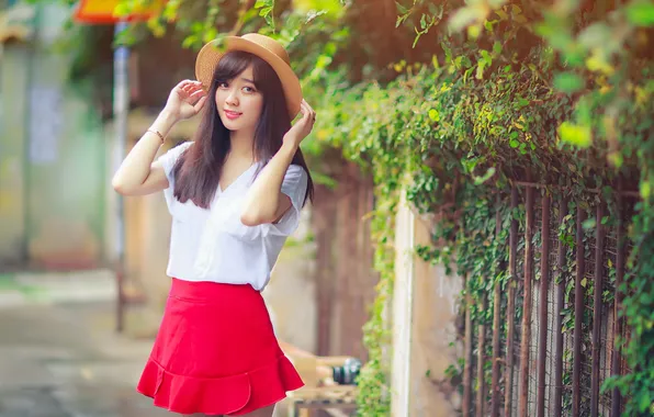 Девушка, поза, фон