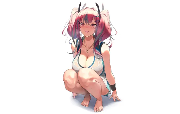 Girl, hot, sexy, Anime, boobs, pink, pretty, tennis