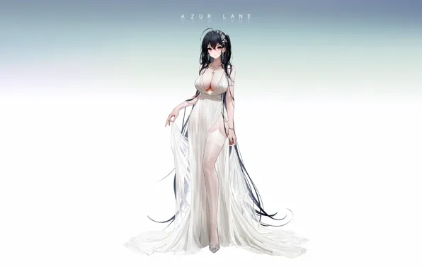 Girl, sexy, cleavage, thighhighs, long hair, dress, legs, boobs