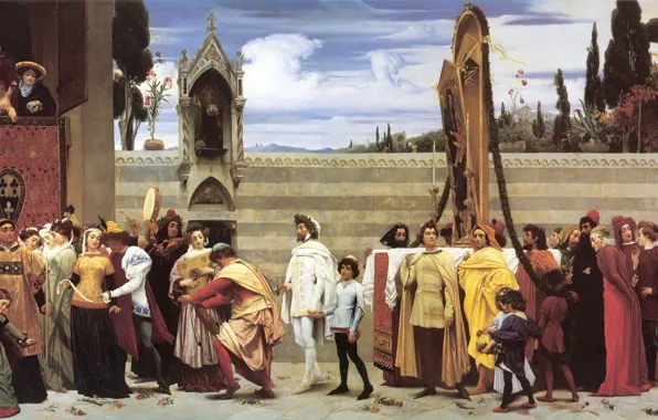 Античность, Празднование, Frederic Leighton, Carried in Procession, Cimabue-s Madonna big, Неоклассицизм