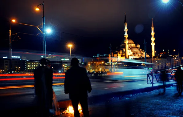 Ночь, выдержка, Стамбул, Турция, night, Istanbul, Mosque, exposure