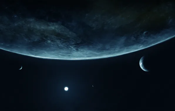Планета, Космос, Звезда, Свет, Планеты, Fantasy, Арт, Space