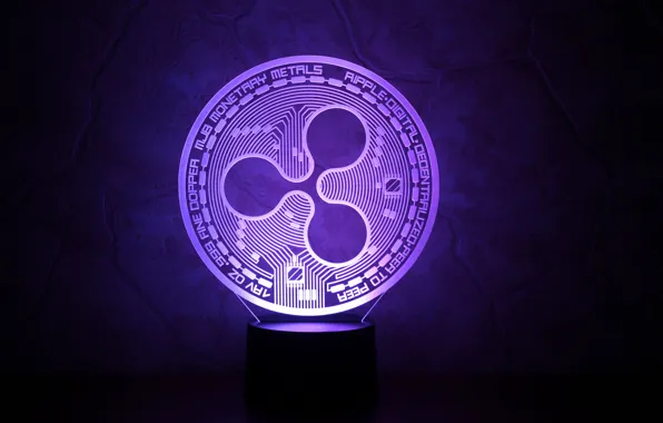 Wall, fon, violet, coin, ripple, cryptocurrency, xrp