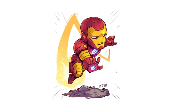 Armor, Iron Man, Marvel, pose, Derek Laufman