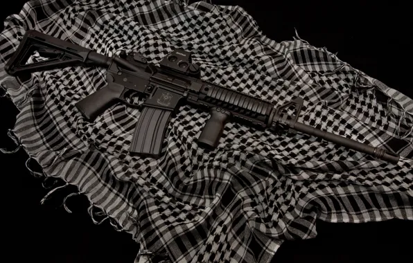 Оружие, ткань, AR-15, штурмовая винтовка