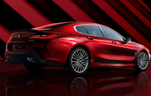 Красный, блеск, bmw, red, coupe, багровый, gran, scarlet