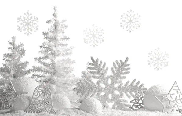 Картинка снег, снежинки, праздник, новый год, украшение