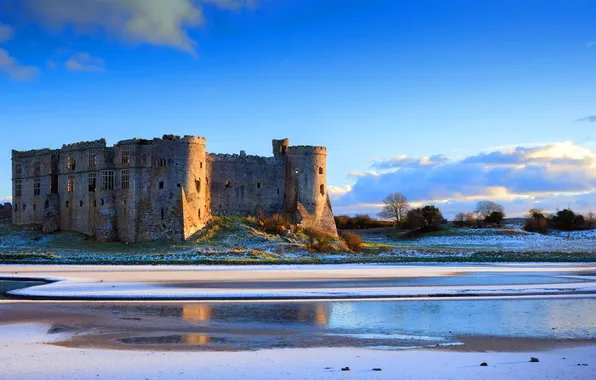Картинка замок, Уэльс, Пемброкшир, Carew