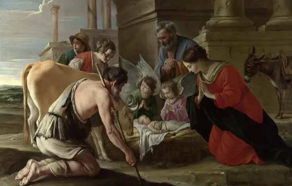 Картинка картина, Братья Ленен, The Adoration of the Shepherds