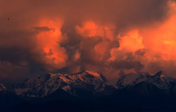 Картинка облака, горы, природа, красота, марево, Элина Магалимова, Аккорды вечера