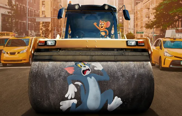 Улица, мультфильм, каток, приключения, комедия, Том и Джерри, Tom and Jerry, семейный