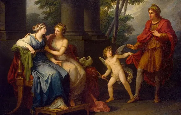 Картинка 1790, Венера уговаривает Елену полюбить Париса, Классицизм, Анжелика Кауфман