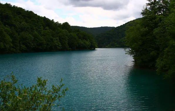 Пейзаж, природа, озера, Хорватия, плитвитские