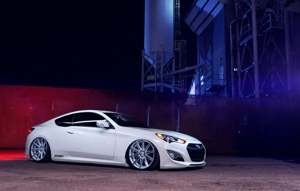 Белый, купе, white, hyundai, хёндай, vossen, genesis, генезис