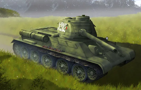 Картинка техника, танк, оружие СССР, Т-34-85