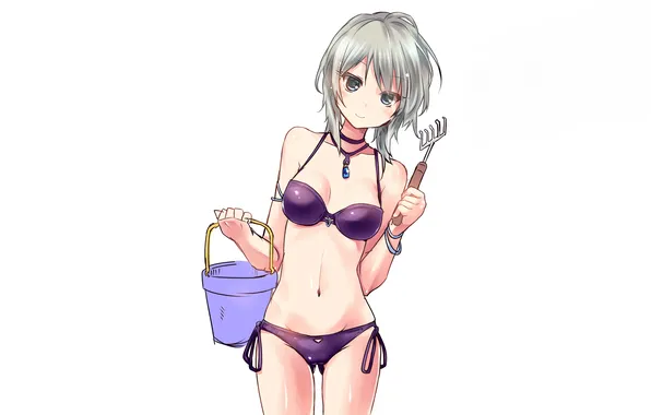 Girl, sexy, Anastasia, cleavage, boobs, anime, beautiful, short hair