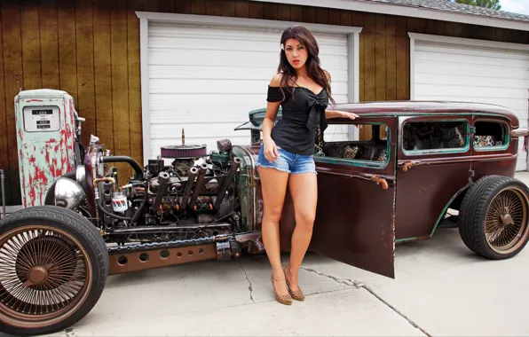 Девушка, Взгляд, Машина, Girl, Hot Rod, Michele, Leann