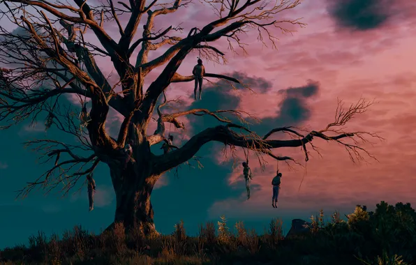 Картинка Ведьмак, The Witcher 3:Wild Hunt, дерево висельников