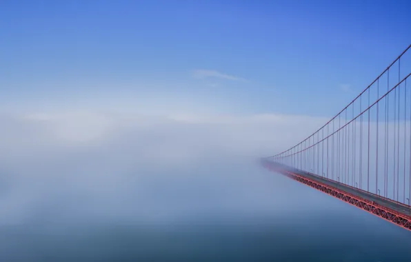 Картинка мост, туман, утро