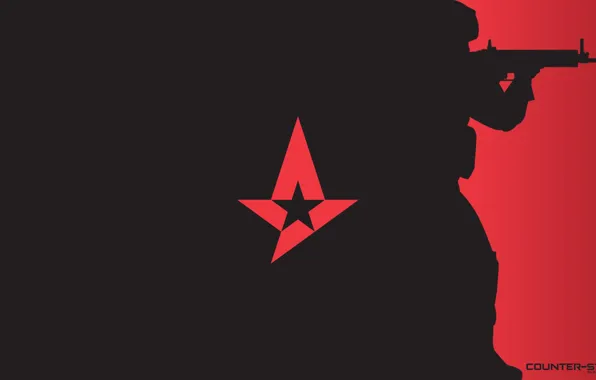 Оружие, минимализм, logo, красный фон, спецназ, counter-strike, csgo, cs go