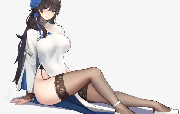 Картинка девушка, фон, сидит, Girls Frontline