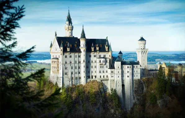 Картинка город, Германия, Замок Нойшванштайн, юго-западная Бавария