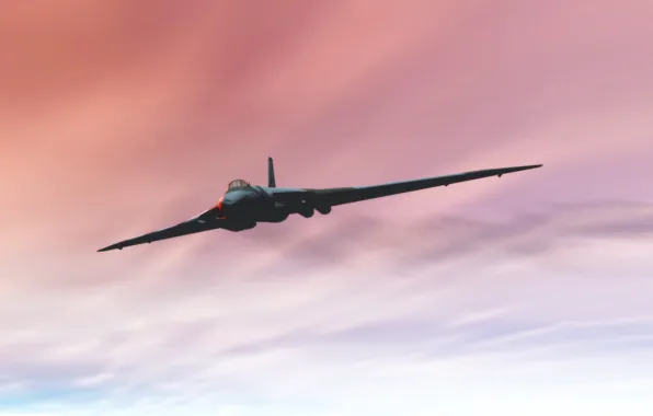 Картинка небо, рендеринг, бомбардировщик, самолёт