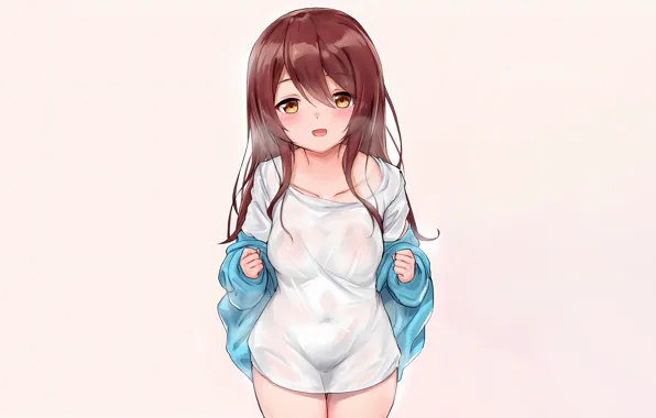 Girl, sexy, red hair, long hair, dress, anime, beautiful, pretty