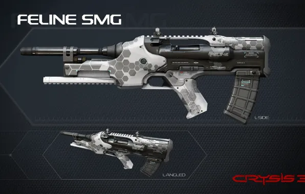 Wallpaper, Crysis, gun, game, weapon, texture, rifle, Crysis 3