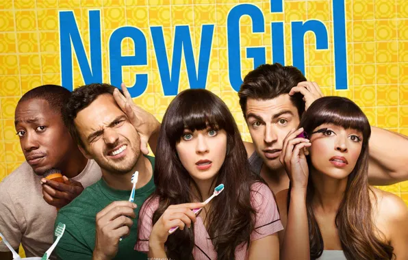 Обои Фон, Сериал, Актеры, Фильмы, Новенькая, New Girl На Телефон И.