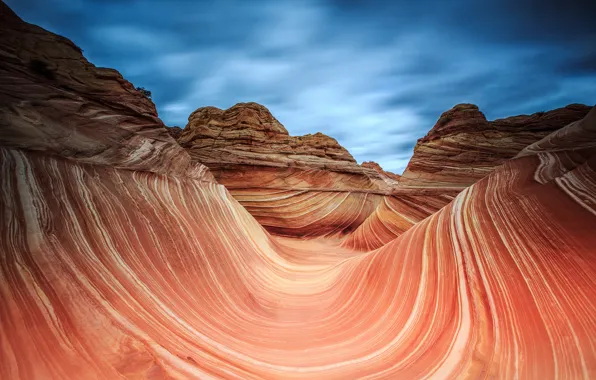 Картинка природа, скалы, Аризона, Юта, США, Каньон Койот Бют, волна Аризоны