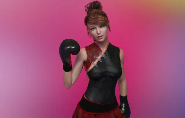 Картинка девушка, спорт, бокс