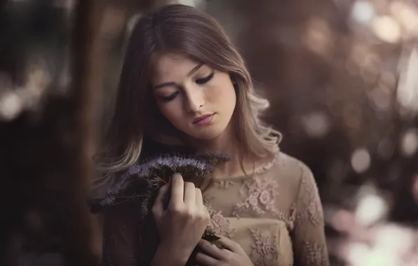 Картинка девушка, цветы, Marina