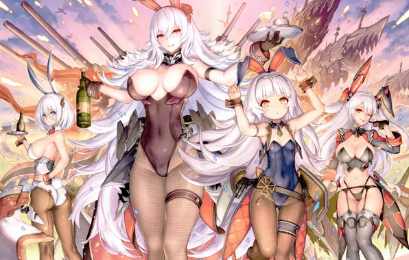 Девушки, Кролики, Azur Lane