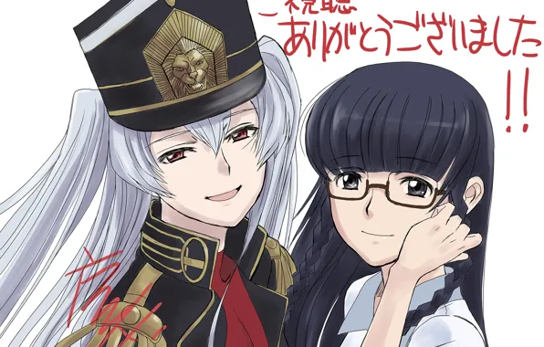 Девушки, арт, кепка, Re: Creators